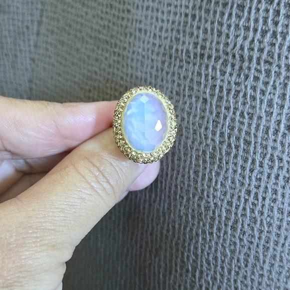 Zeyzey Faceted Opaque Moonstone🌙 Statement Ring💍 - Picture 11 of 16